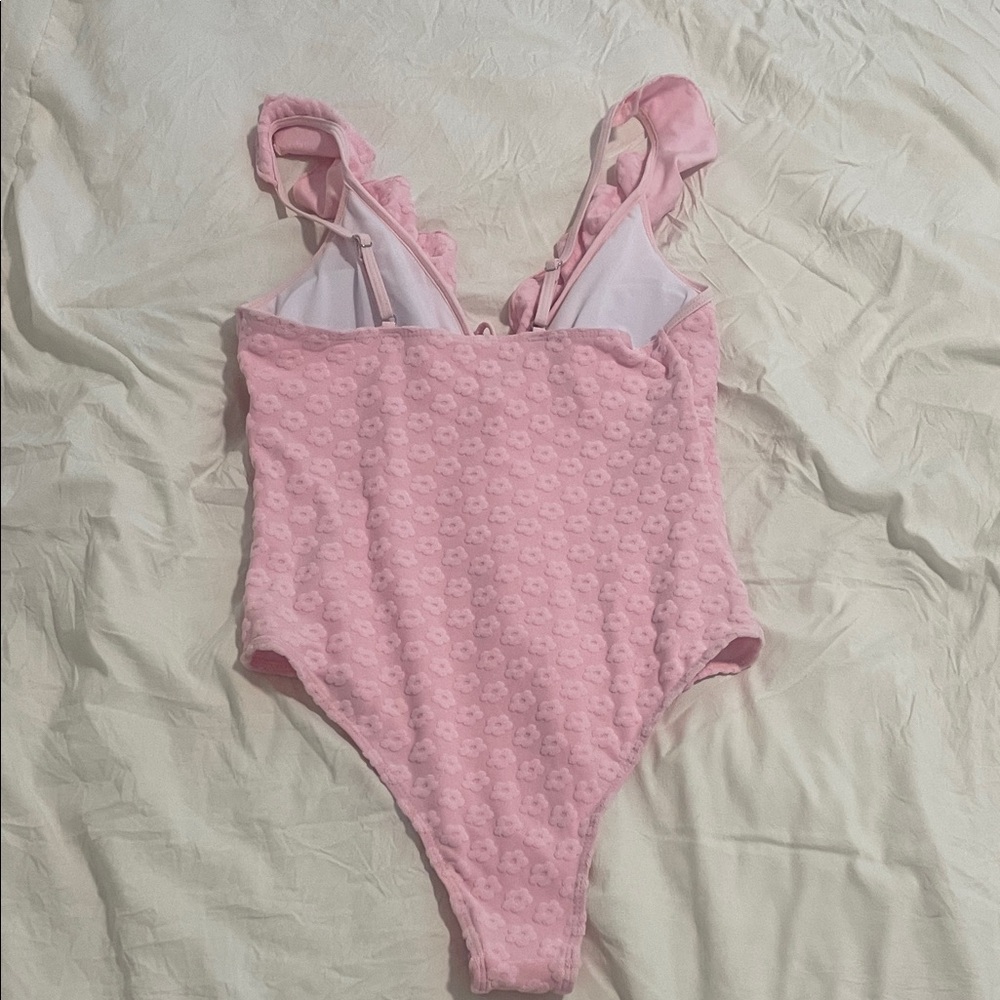 Pink Ruffled One-Piece Swimsuit - Picture 4 of 4